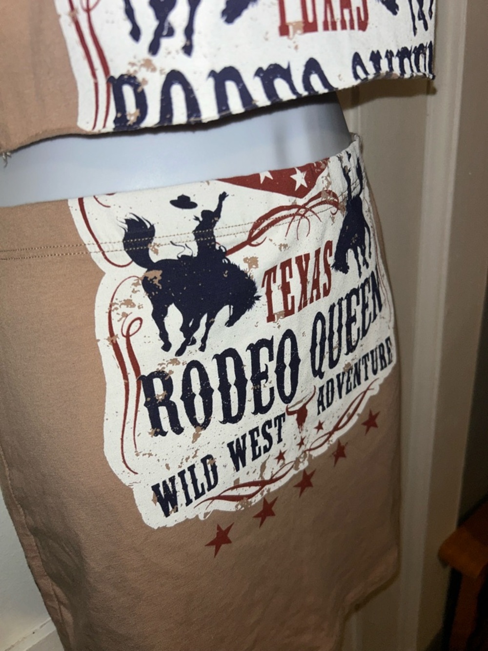 Fashion Nova Brown Rodeo Queen Graphic Crop Top & Skirt Set - Picture 4 of 6